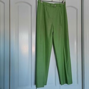 Bernard Zins Lime Green Wool Silk Trousers sz 8